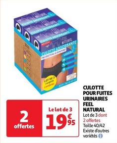 Feel Natural - Culotte Pour Fuites Urinaires  offre à 19,95€ sur Auchan Supermarché