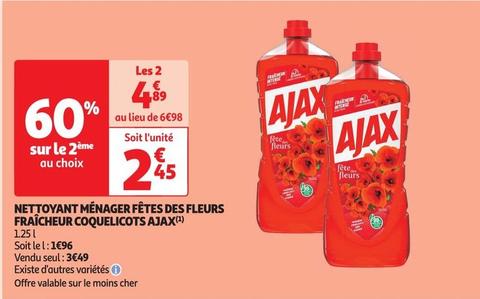 Ajax - Nettoyant Ménager Fêtes Des Fleurs Fraîcheur Coquelicots offre à 2,45€ sur Auchan Supermarché