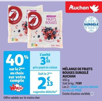 Auchan - Mélange De Fruits Rouges Surgelé offre à 3,55€ sur Auchan Supermarché