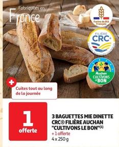 Auchan - 3 Baguettes Mie Dinette Crco Filière Cultivons Le Bon