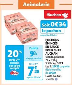Auchan - Pochons Émincés En Sauce Pour Chat offre à 9,1€ sur Auchan Supermarché