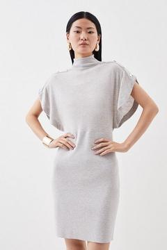 Cashmere Blend Funnel Neck Cap Sleeve Mini Knit Dress offre à 179€ sur Karen Millen