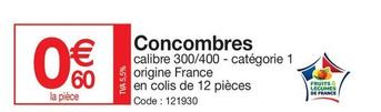 Concombres offre à 0,6€ sur Promocash