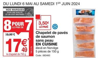 En Cuisine - Chapelet De Pavés De Saumon Sans Peau  offre à 17,49€ sur Promocash