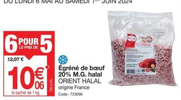 Orient Halal - Égréné De Bœuf 20% M.G. Halal  offre à 10,06€ sur Promocash