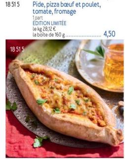 Pide, Pizza Bœuf Et Poulet, Tomate, Fromage offre à 4,5€ sur Picard