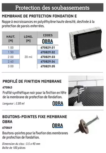 Protection Des Soubasements offre sur Chausson Matériaux