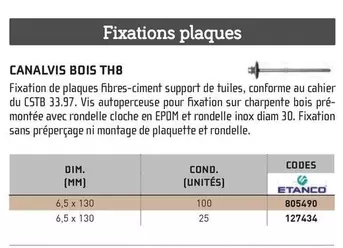 Canalvis Bois Th8 offre sur Chausson Matériaux