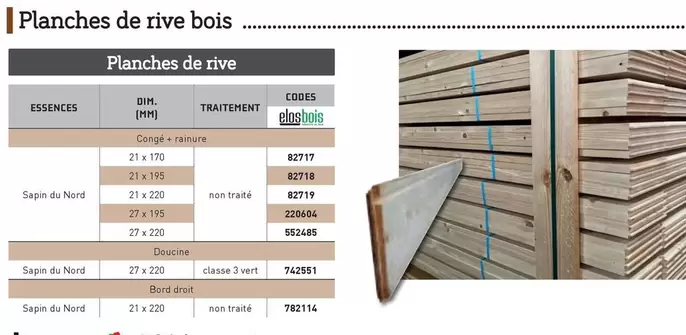 Planches De Rive Bois offre sur Chausson Matériaux