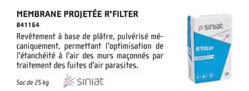 Siniat - Membrane Projetée R'Filter  offre sur Chausson Matériaux