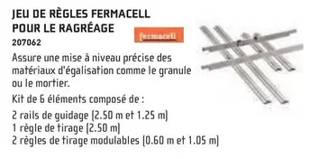 Fermacell - Jeu De Règles Fermacell Pour Le Ragréage offre sur Chausson Matériaux