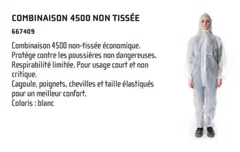 Combinaison 4500 Non Tissée  offre sur Chausson Matériaux