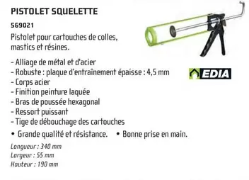Pistolet Squelette offre sur Chausson Matériaux