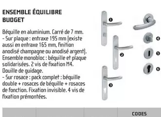 Ensemble Équilibre Budget offre sur Chausson Matériaux