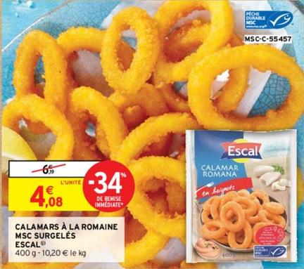 Escal - Calamars À La Romaine Msc Surgelés offre à 4,08€ sur Intermarché