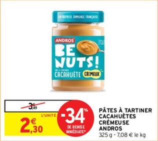 Andros - Pâtes À Tartiner Cacahuètes Crémeuse offre à 2,3€ sur Intermarché