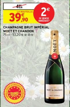 Moet - Champagne Brut Impérial Et Chandon offre à 39,9€ sur Intermarché