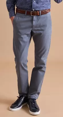 Pantalon chino homme Bleu Gris - NIGEL II-Coupe ajustée - Twill 100% coton double fil offre à 74€ sur Bexley