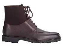 Boots homme Chocolat Grainé - KENT HIGH GOMME COUNTRY- Cuir de veau - semelle gomme offre à 159€ sur Bexley