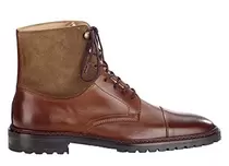 Derby boots homme à lacets Cognac Patiné et Taupe - IRVING II GOMME-Bottine homme - semelle gomme offre à 159€ sur Bexley