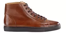 Sneakers montantes Châtaigne Foncé Patiné - HAWTHORNE-Baskets homme cuir - look vintage offre à 109€ sur Bexley