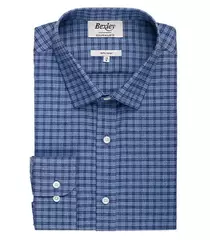 Chemise Flanelle coton Bleu chiné et navy - SYLVÉNIUS-100% coton – Coupe ajustée – Col français offre à 64€ sur Bexley