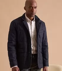 Veste matelassée homme Bleu foncé chiné - THÉOPHILE-Coupe ajustée - Traité déperlant offre à 179€ sur Bexley