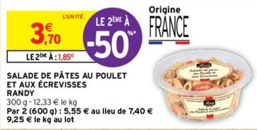 Randy - Salade De Pâtes Au Poulet Et Aux Écrevisses  offre à 3,7€ sur Intermarché Hyper