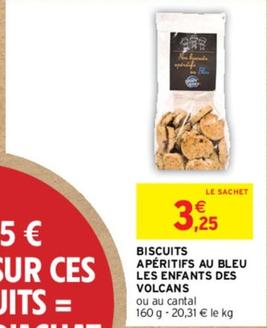 Les Enfants Des Volcans - Biscuits Apéritifs Au Bleu  offre à 3,25€ sur Intermarché Hyper