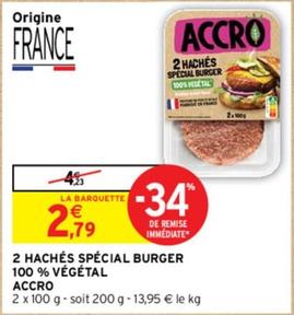 Accro - 2 Hachés Spécial Burger 100 % Végétal  offre à 2,79€ sur Intermarché Express