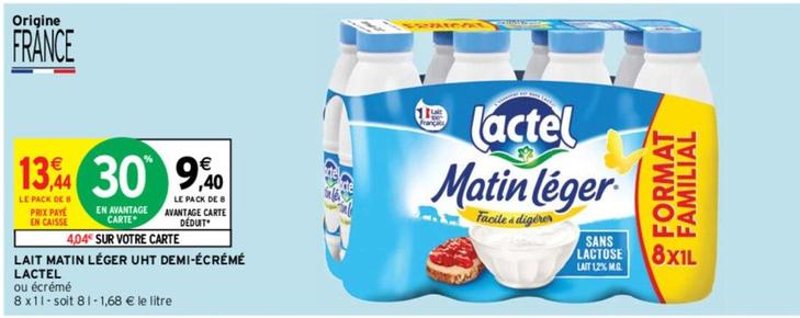 Lactel - Lait Matin Léger UHT Demi Écrémé offre à 9,4€ sur Intermarché Contact