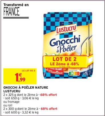 Lustucru - Gnocchi À Poêler Nature  offre à 1,99€ sur Intermarché Contact