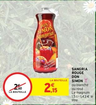 Don Simon - Sangria Rouge  offre à 2,15€ sur Intermarché Contact
