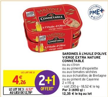  Connetable - Sardines À L'Huile D'Olive Vierge Extra Nature offre à 4,26€ sur Intermarché Contact