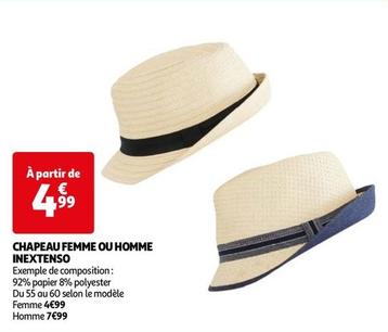 Inextenso - Chapeau Femme Ou Homme  offre à 4,99€ sur Auchan Hypermarché
