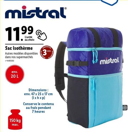 Mistral - Sac Isotherme offre à 11,99€ sur Lidl