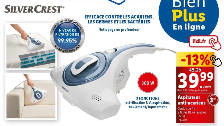 Silver Crest - Aspirateur Anti-acariens offre à 39,99€ sur Lidl