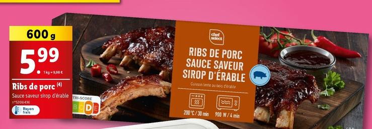 RibsDe Porc offre à 5,99€ sur Lidl
