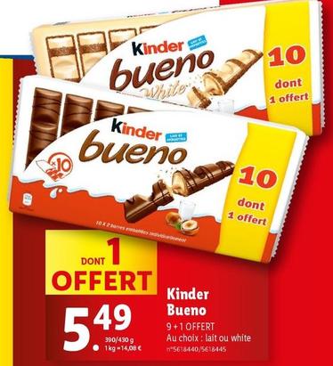 Kinder - Bueno offre à 5,49€ sur Lidl