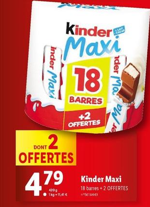 Kinder - Maxi offre à 4,79€ sur Lidl