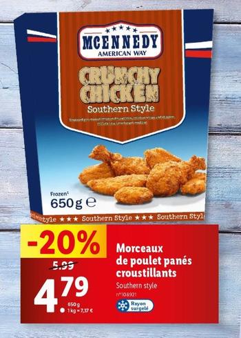Mcennedy - Morceaux De Poulet Panes Croustillants  offre à 4,79€ sur Lidl