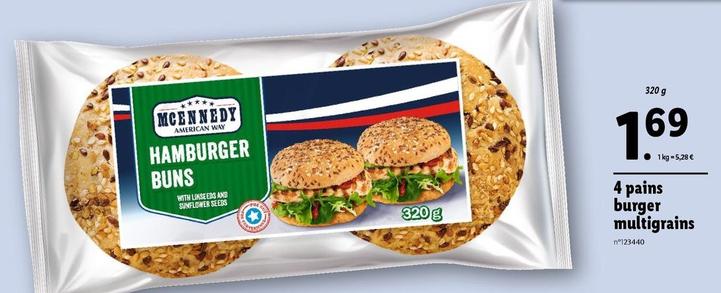 Mcennedy - 4 Pains Burger Multigrains  offre à 1,69€ sur Lidl