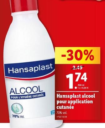 Hansaplast - Alcool Pour Application Cutanee offre à 1,74€ sur Lidl