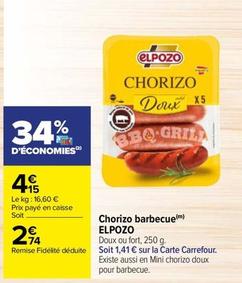 Elpozo - Chorizo Barbecue offre à 2,74€ sur Carrefour Drive