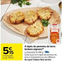 4 Râpés De Pommes De Terre Lardons Oignons