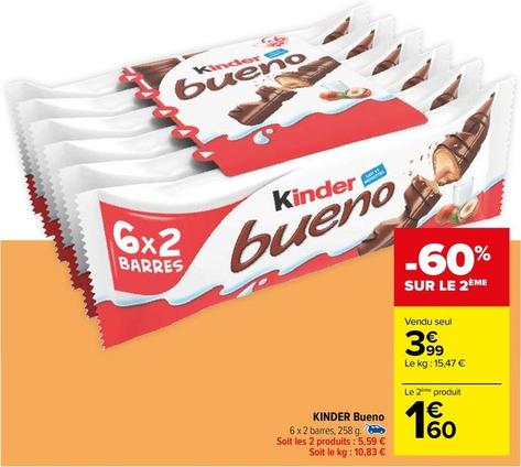 Kinder - Bueno offre à 3,99€ sur Carrefour Drive
