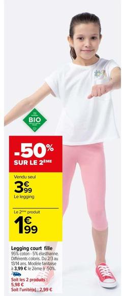 Legging Court Fille