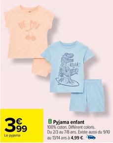 Pyjama Enfant offre à 3,99€ sur Carrefour Drive