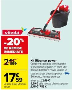 Vileda - Kit Ultramax Power offre à 17,59€ sur Carrefour Drive