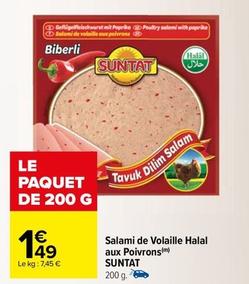 Suntat - Salami De Volaille Halal Aux Poivrons  offre à 1,49€ sur Carrefour Drive